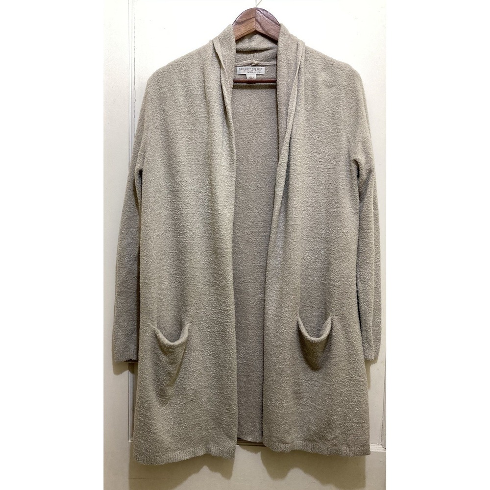 Barefoot Dreams Women Cozy Bamboo Chic‎ Lite Cardigan Large Beige Lounge Leisure
